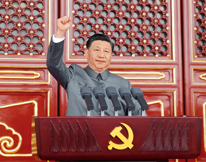 　2021年7月1日，慶祝中國共產(chǎn)黨成立100周年大會在北京天安門廣場隆重舉行。中共中央總書記、國家主席、中央軍委主席習近平發(fā)表重要講話。 新華社記者 鞠鵬/攝