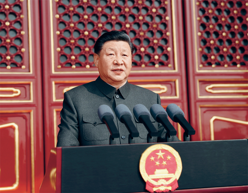 2019年10月1日，慶祝中華人民共和國成立70周年大會在北京天安門廣場隆重舉行。中共中央總書記、國家主席、中央軍委主席習近平發(fā)表重要講話。 新華社記者 鞠鵬/攝